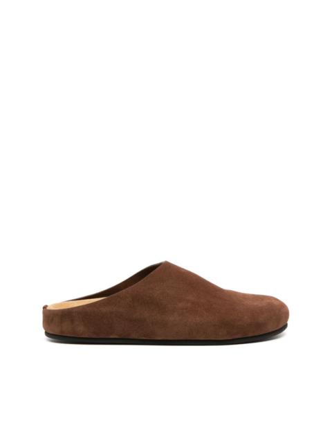 The Row round-toe suede mules