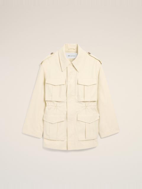 AMI Paris WHITE COTTON UTILITY PARKA JACKET