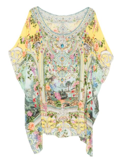 CAMILLA embellished floral-print mini dress