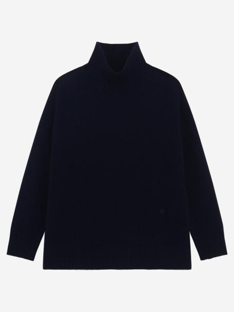 The Kooples NAVY CASHMERE STAND-UP COLLAR SWEATER