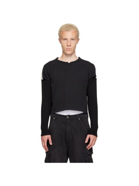 424 Black Thermal Capped Sleeve T-shirt