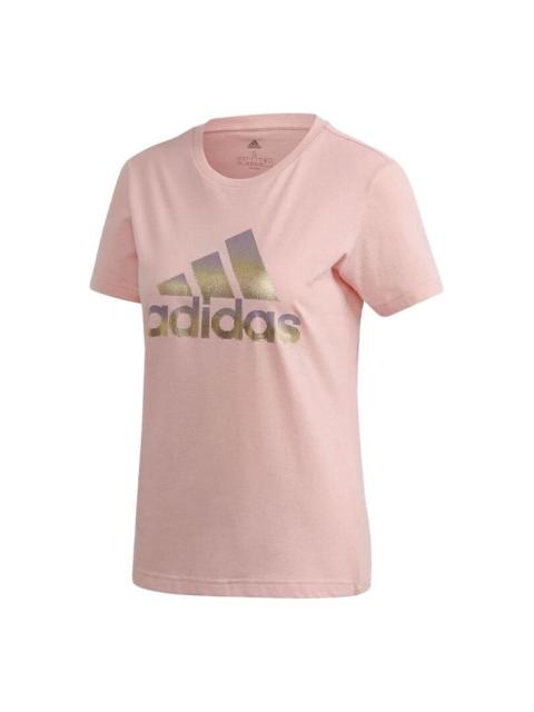 (WMNS) adidas Logo T-shirt 'Pink' FJ5013