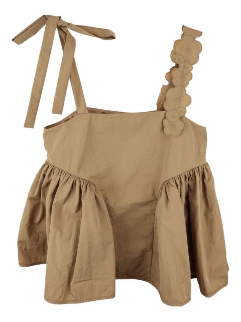 CECILIE BAHNSEN ruffled flower-embellished top