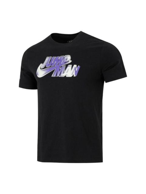 Jordan Air Jordan Alphabet Large Logo Pattern Printing Round Neck Casual Short Sleeve Black DM1449-010