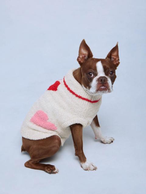 Splendid Oat Heather/Multi Heart Fuzzy Pet Sweater