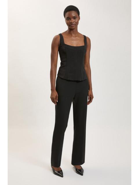 KAREN MILLEN Petite Compact Stretch & Satin Mix Tux Slim Leg Trouser