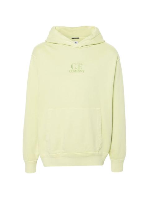 logo-embroidered cotton hoodie