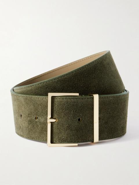 The Frankie Shop Evro suede belt Army green