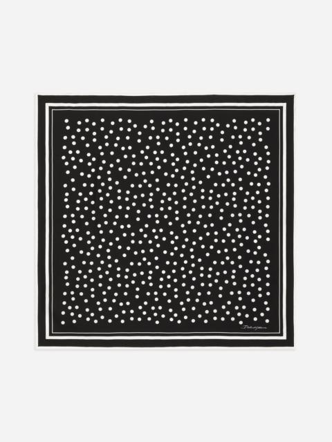 Polka-dot twill scarf (70x70)