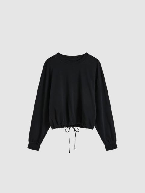 ST. AGNI Drawstring Long Sleeve Top - Black