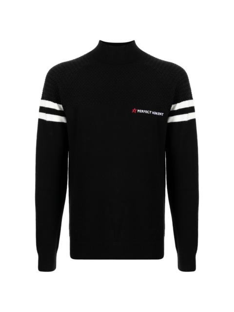 PERFECT MOMENT embroidered logo roll neck jumper