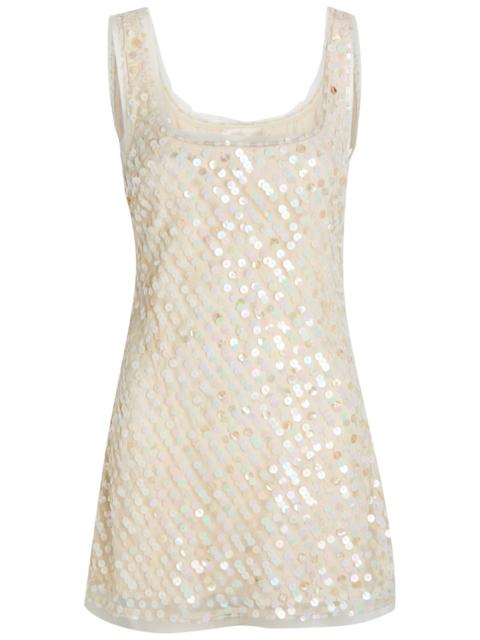 LoveShackFancy Loveshackfancy Calise Sequin-embellished Tulle Mini Dress