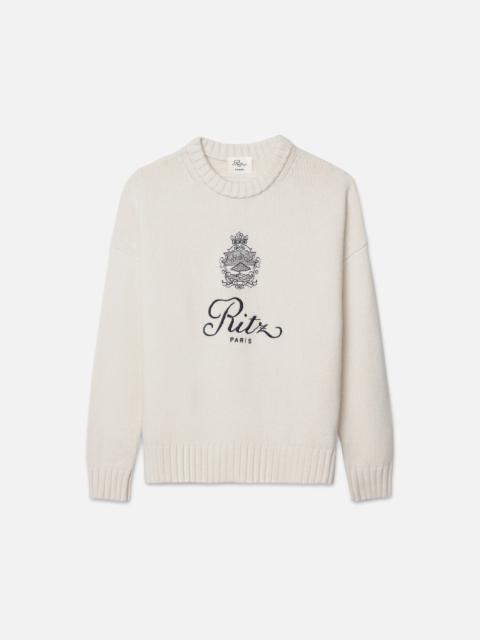 FRAME Ritz Unisex Cashmere Sweater in Off White