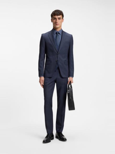 BOSS THREE-PIECE SLIM-FIT SUIT IN VIRGIN-WOOL SERGE