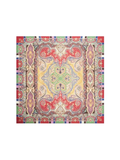 paisley-print cashmere-blend scarf