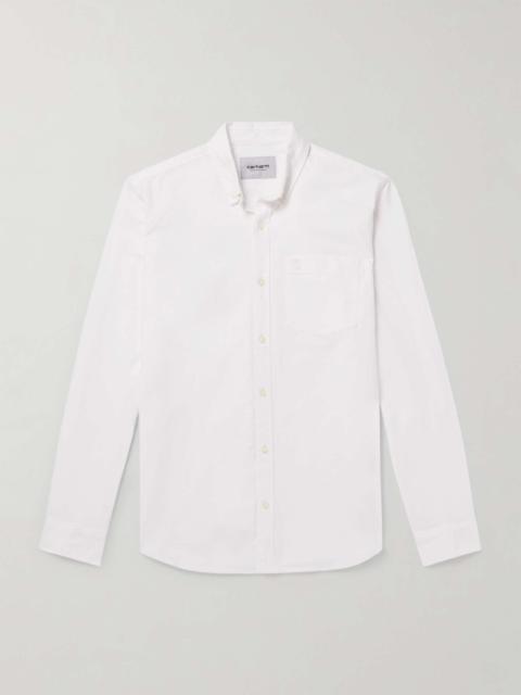 Button-Down Collar Logo-Embroidered Cotton Oxford Shirt