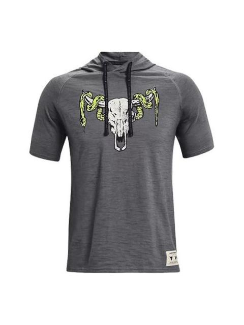Under Armour Men's Under Armour Project Rock Casual Sports hooded Short Sleeve Gray 1361719-012