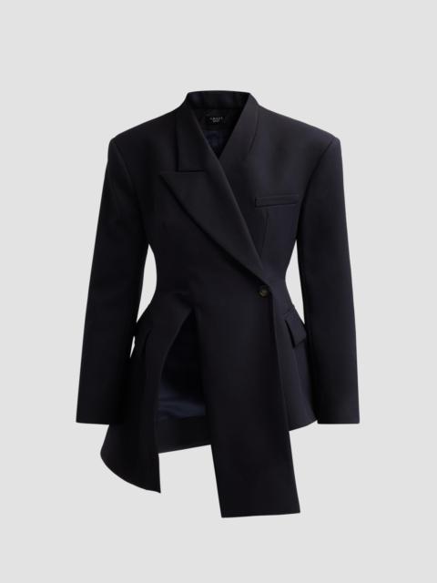 A.W.A.K.E. MODE A. W.A. K.E. MODE Women's Asymmetric Volume-Contrast Jacket - Dark Navy
