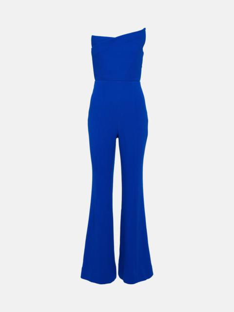 Asymmetric wool crêpe jumpsuit