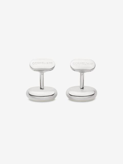 CORNELIANI Silver brass cufflinks with mother of pearl