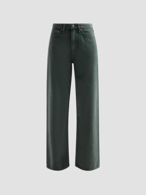 rag & bone Women's Logan Wide-Leg Jeans - Forest Green Stone