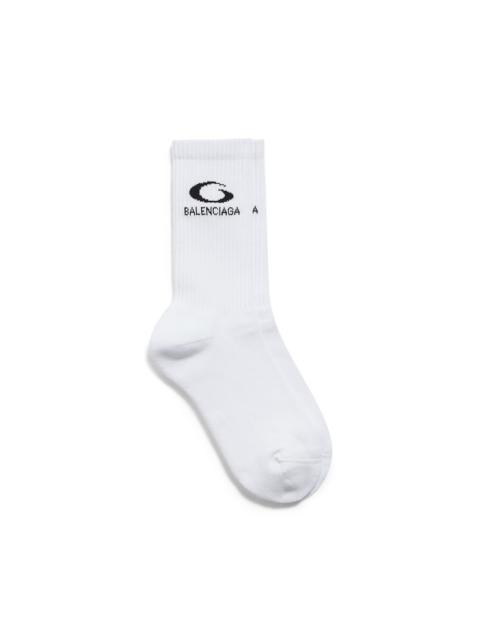 BALENCIAGA Men's Loop Sports Icon Socks in White