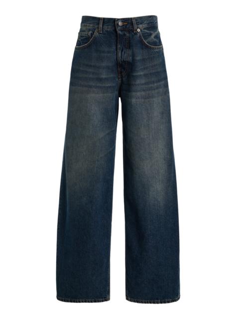 HAIKURE Bethany Rigid Low-Rise Wide-Leg Jeans dark wash