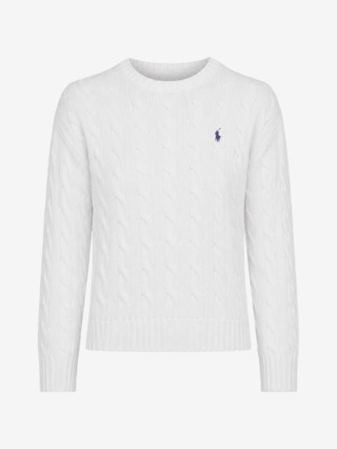 Polo Ralph Lauren cable-knit logo-embroidered cotton jumper
