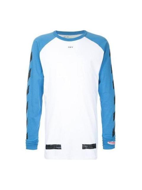 Off-White Men's Off-White Raglan Sleeve Colorblock Paint Arrow Long Sleeves Colorblock T-Shirt OMAB008F1718503
