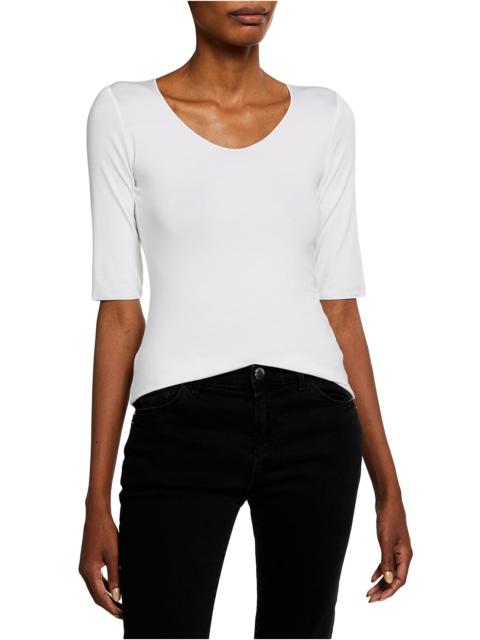 EMPORIO ARMANI Half-Sleeve Jersey Top