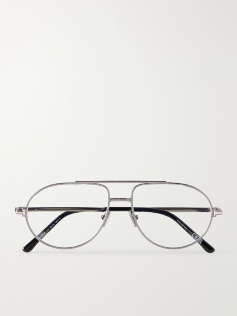 TOM FORD Aviator-Style Titanium Glasses Silver