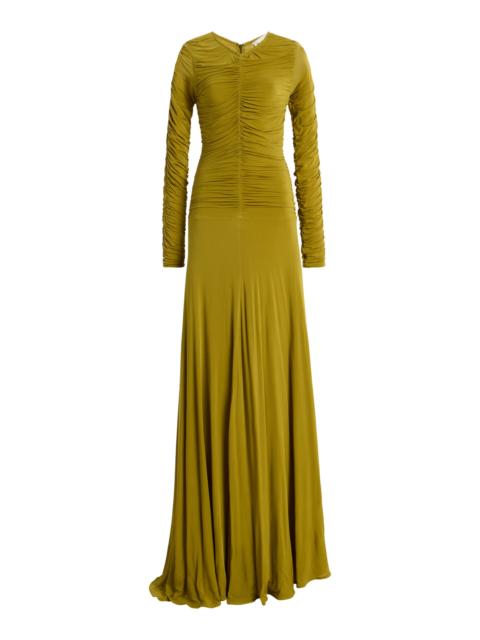 TOVE Eira Ruched Jersey Maxi Dress green