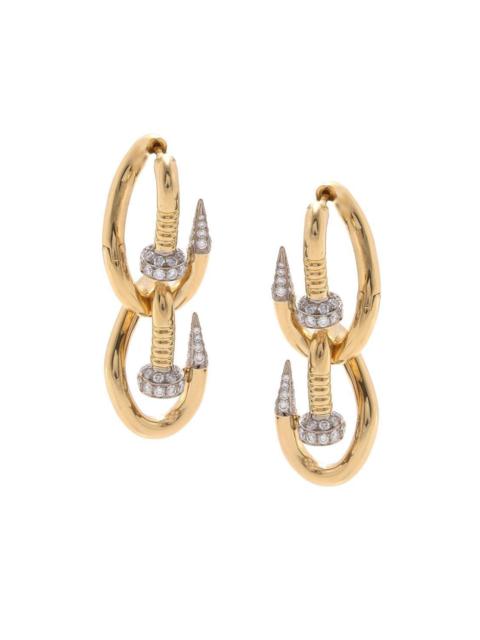 DAVID WEBB Diamond Double Bent Nail Earrings