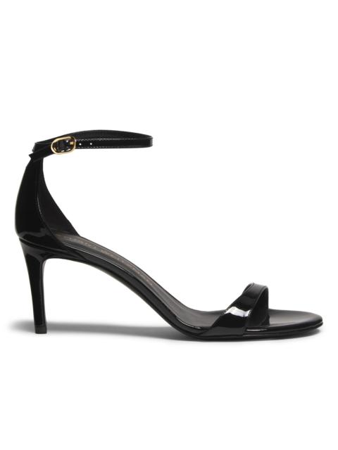 Stuart Weitzman Women's Nudist II 75MM Patent Leather Sandals - Black