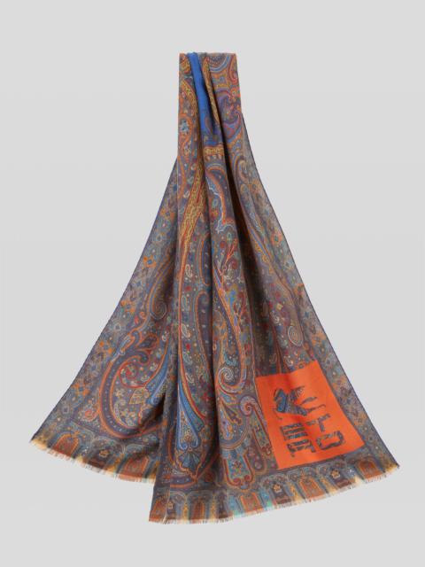 PAISLEY SCARF WITH ETRO CUBE LOGO