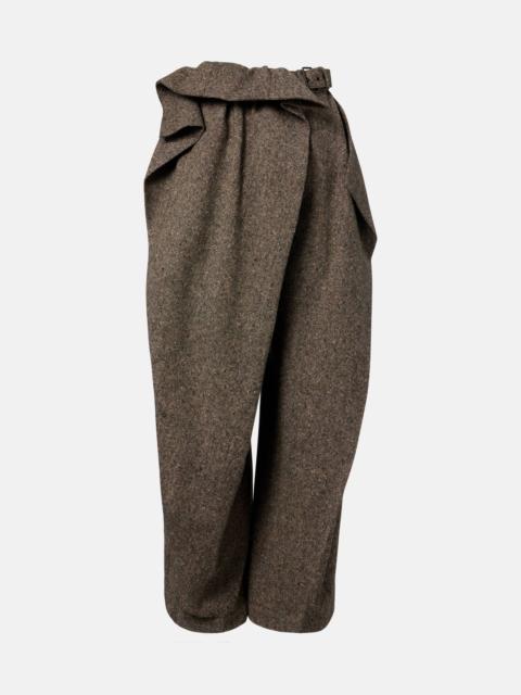 JW Anderson Asymmetric wool wide-leg pants