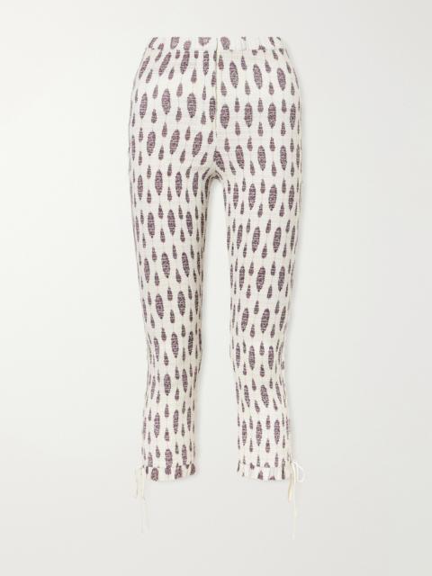 Isabel Marant Alene Smocked Floral-print Cotton Capri Pants