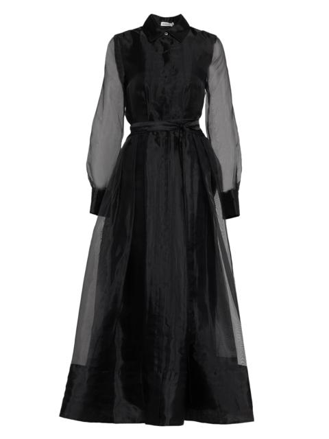 SIMKHAI Women's Montgomery Organza Button-Front Gown - Black