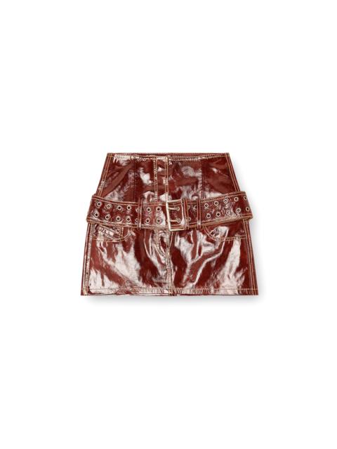Diesel PATENT-LEATHER MINISKIRT WITH BELT