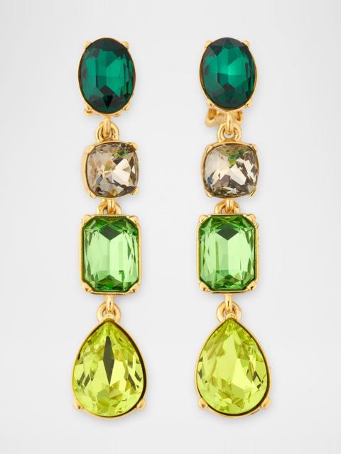 Oscar de la Renta Four Drop Crystal Earrings
