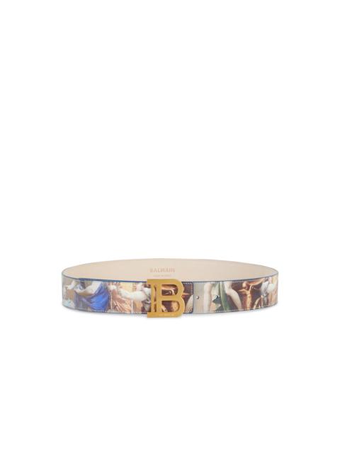 Balmain B-Belt in Sky print leather