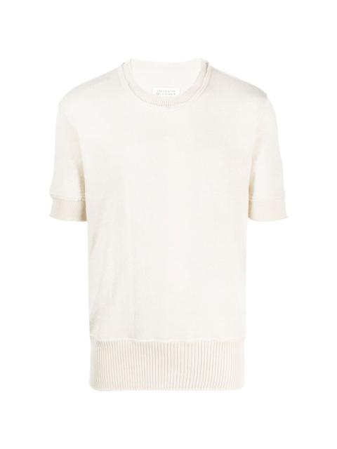 ripped-edge knitted T-shirt