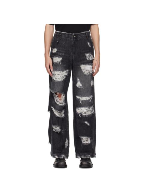 ADER error Black Distressed Jeans
