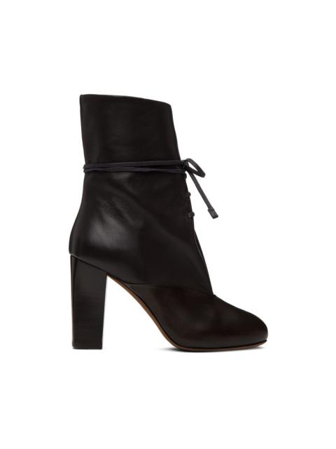 Lemaire Brown Round Toe Laced Boots