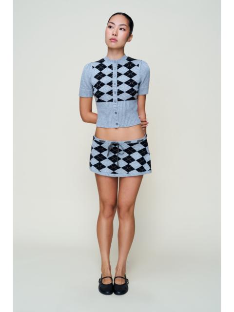 GUIZIO THE SWEET ARGYLE WOOL CARDIGAN