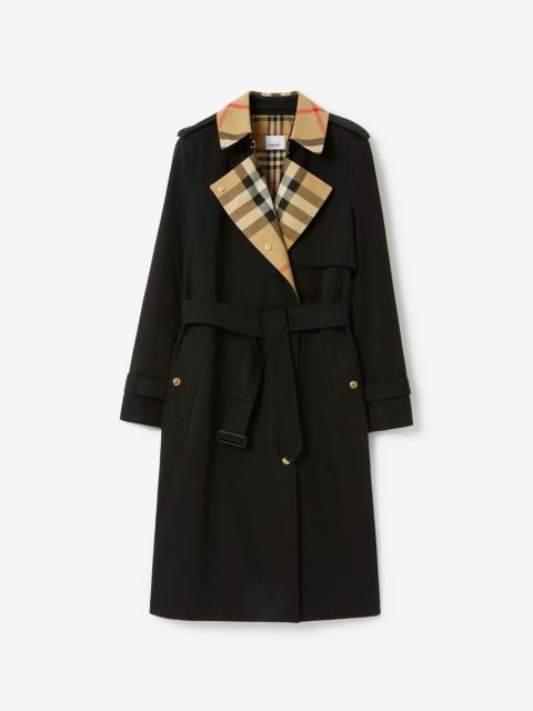 Burberry Check Panel Gabardine Trench Coat