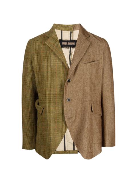 UMA WANG contrasting-panel wool blazer