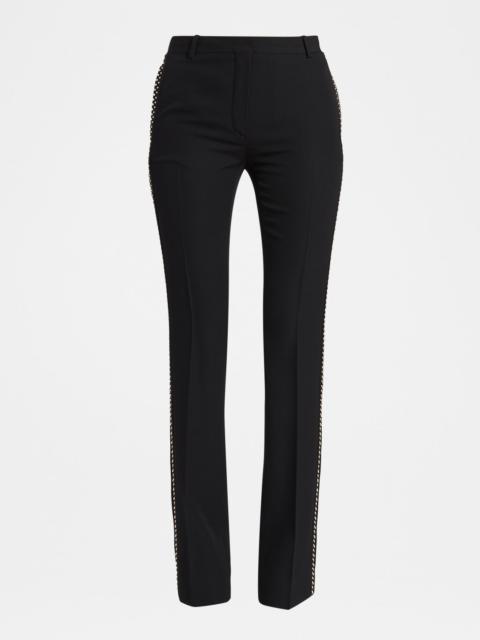 VERSACE Studded Slim Wool Trousers