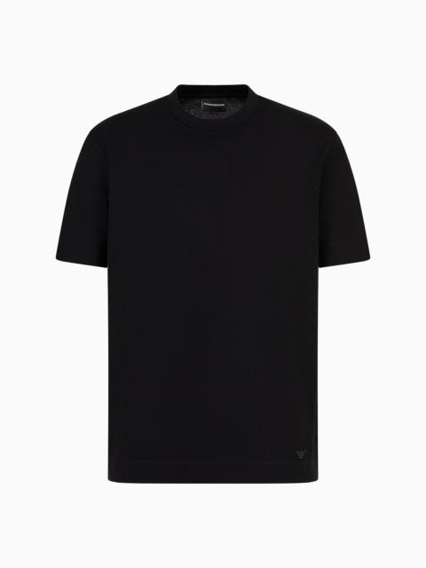 Jersey T-shirt with all-over jacquard motif