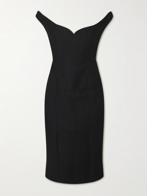 Calvin Klein Collection Anita Off-the-shoulder Wool-blend Dress